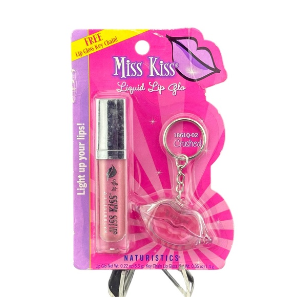 NIB Naturistics Miss Kiss Liquid Lip Glow with Key Chain Color Crushed - Picture 3 of 3